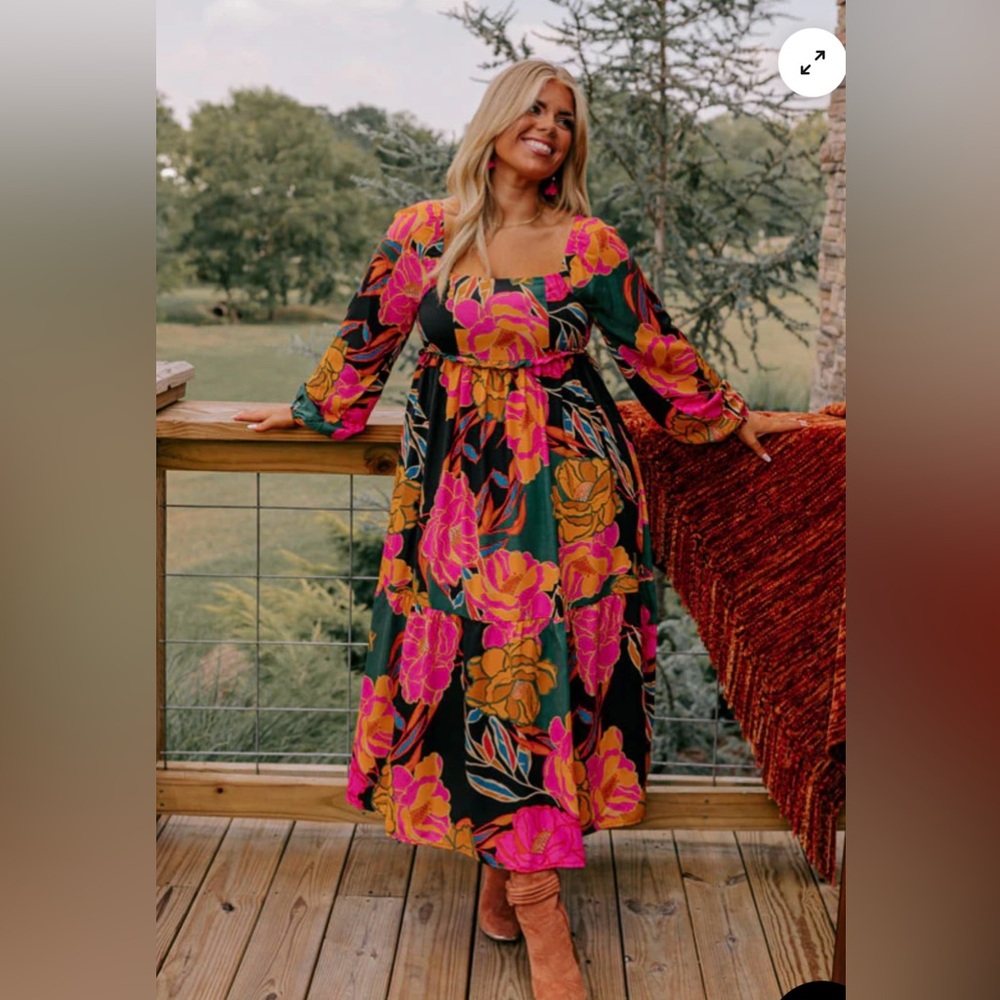 Floral Long Sleeve Maxi Dress